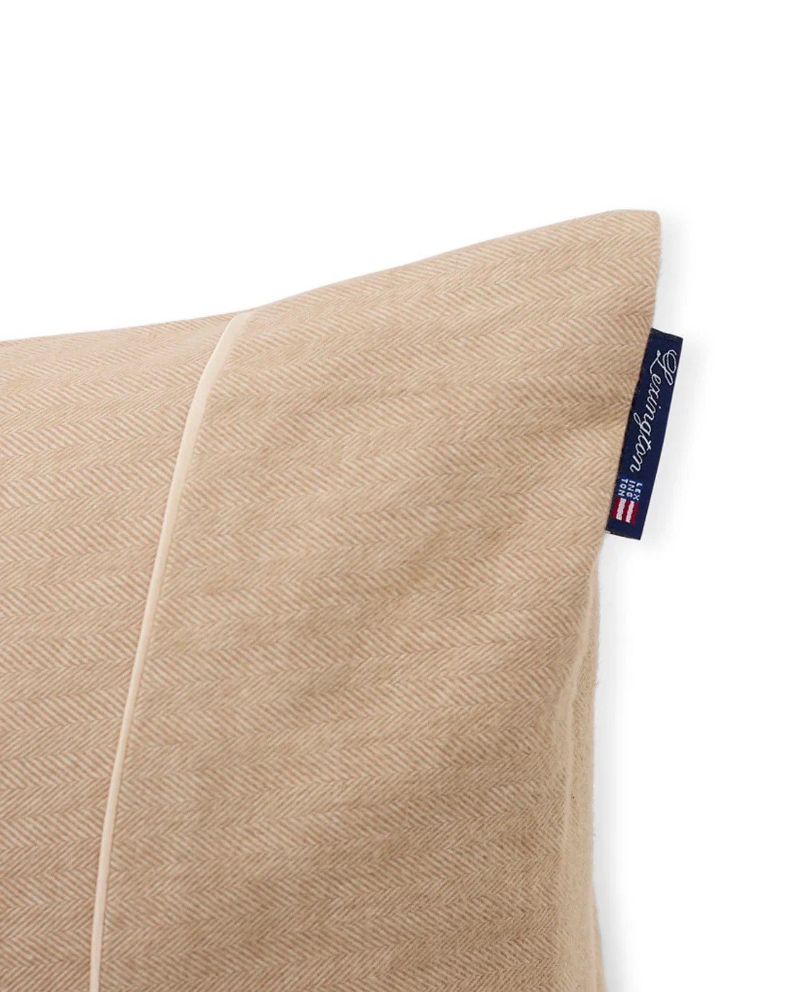 Herringbone Flanell 枕头套 50x60 cm, 米色-米白色 Lexington