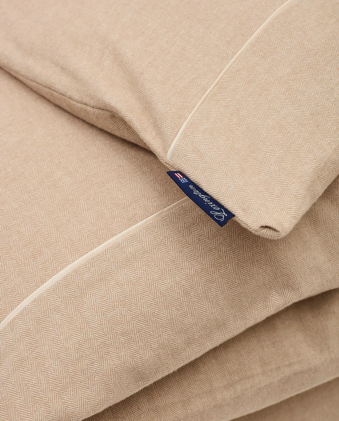 Herringbone Flannel duvet cover 150x210 cm, 米色-off 白色 Lexington
