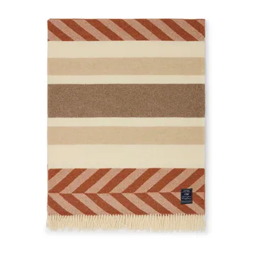 Herringbone Striped Recycled 羊毛毯子 130x170 cm - Copper-棕色 - Lexington