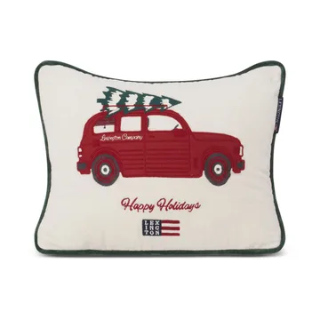 Holiday Car Organic Cotton Velvet 靠枕|靠垫 30x40 cm - 白色-红色 混合色 - Lexington