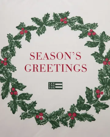 Holiday Printed Organic Cotton 枕头套 50x60 cm - 白色-绿色-红色 - Lexington
