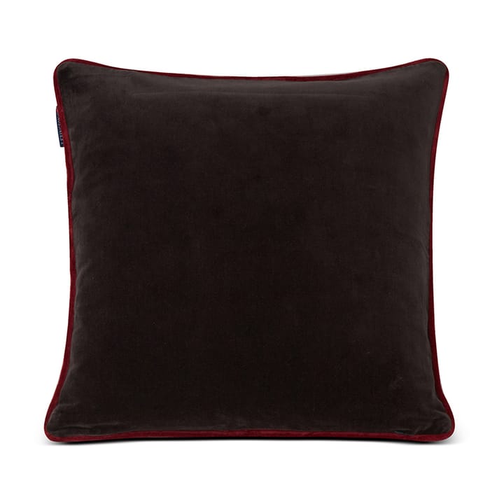 Holly Wrath Cotton Velvet 靠枕套 50x50 cm, 深灰色-绿色-红色 Lexington
