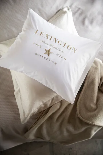 Hotel Embroidery 枕套50x60cm - 白色_浅米色 - Lexington