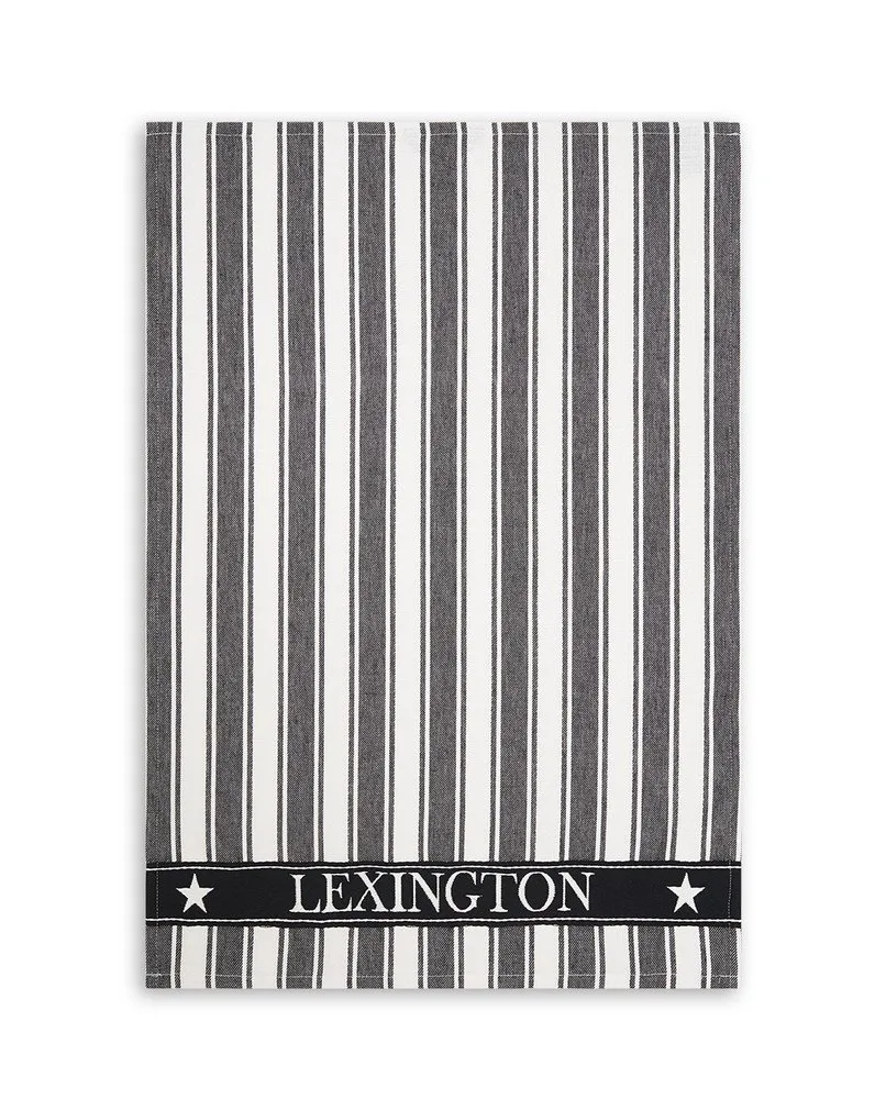 Icons 华夫格条纹厨房巾 50x70cm, 黑色_白色 Lexington