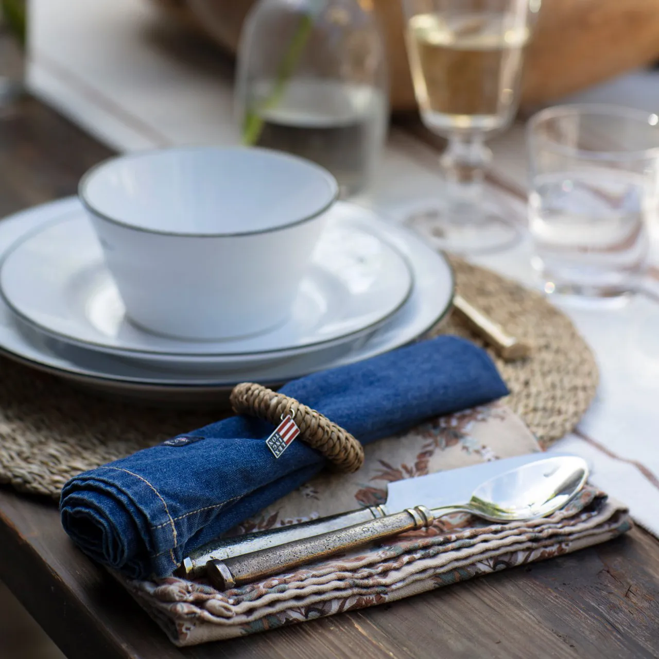 Icons Denim napkin 50x50 cm, denim 蓝色 Lexington