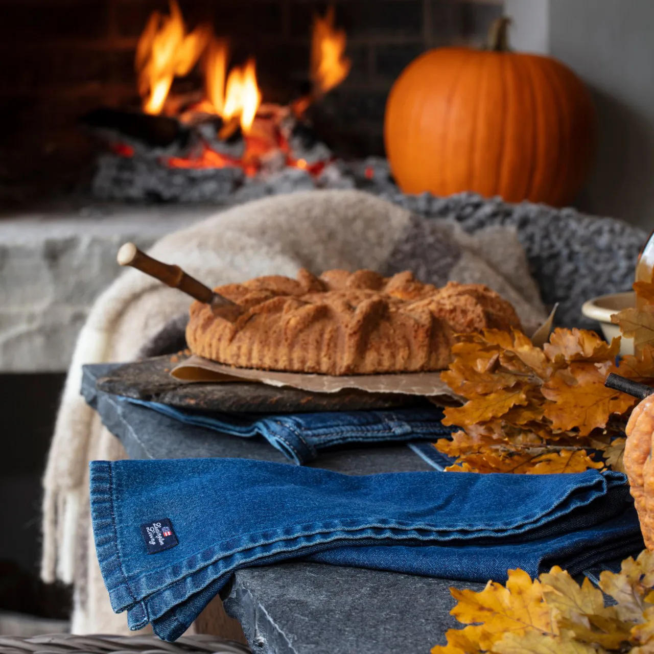 Icons Denim napkin 50x50 cm, denim 蓝色 Lexington