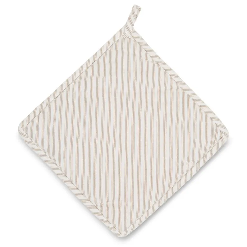 Icons Herringbone Striped pot holder, 米色-白色 Lexington