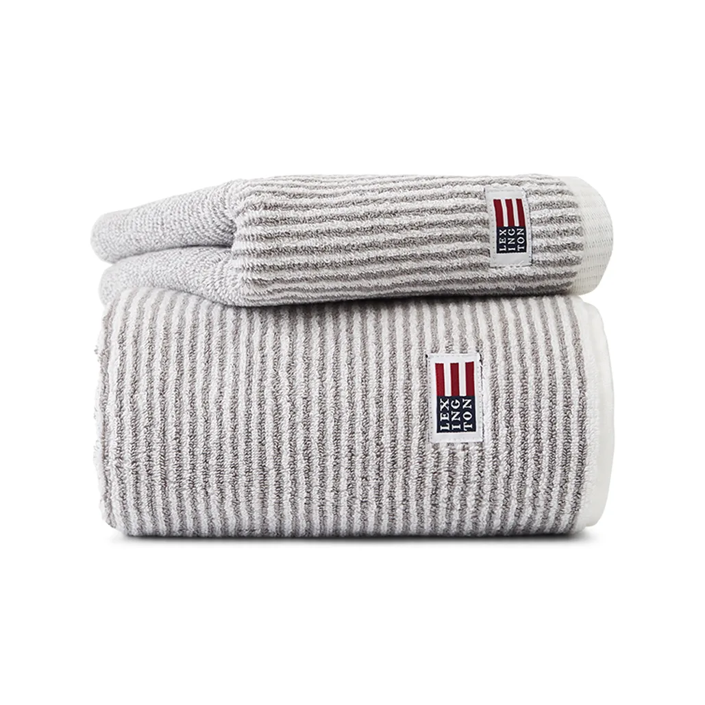 Icons Original Striped 浴巾 100x150 cm, 白色-灰色 Lexington
