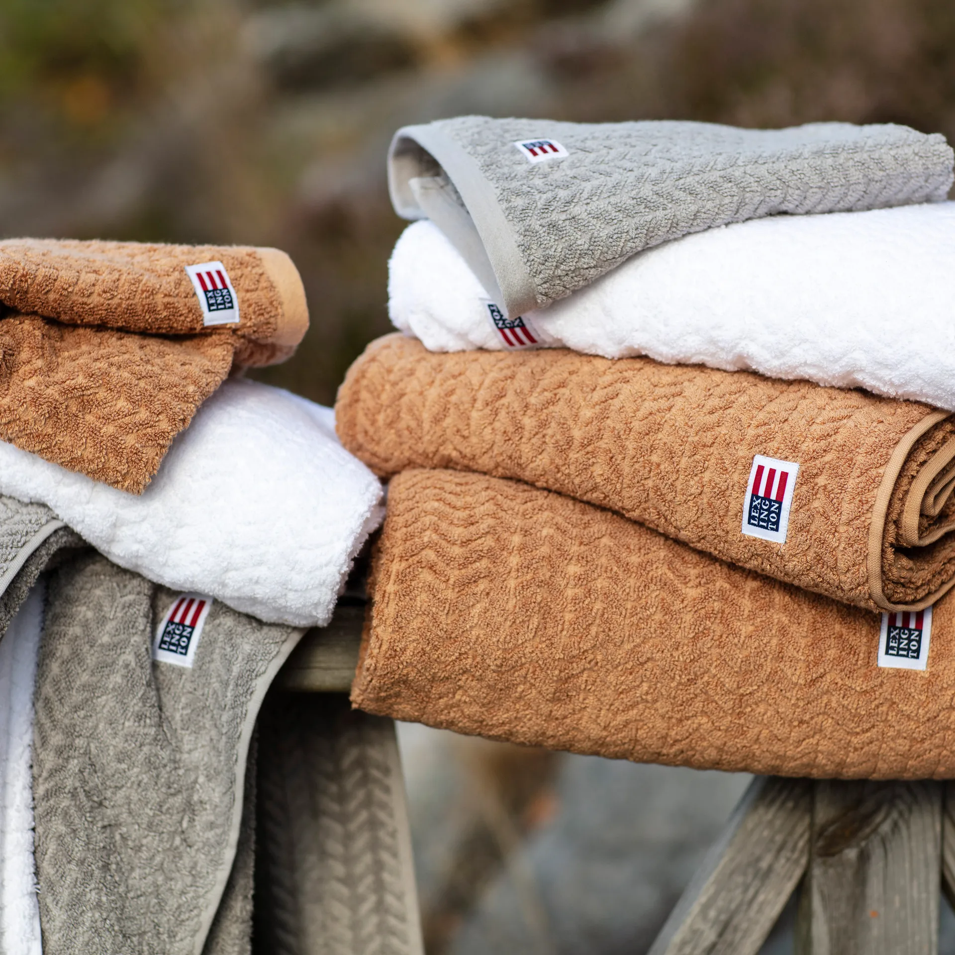 Icons Structured towel 50x70 cm, 白色 Lexington