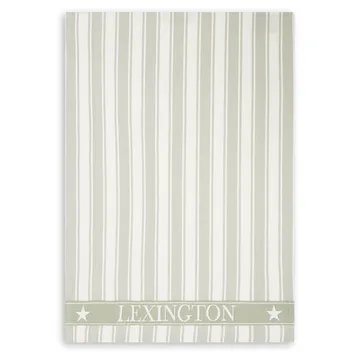 Icons Waffle Striped 厨房巾  50x70 cm - sage 绿色-白色 - Lexington