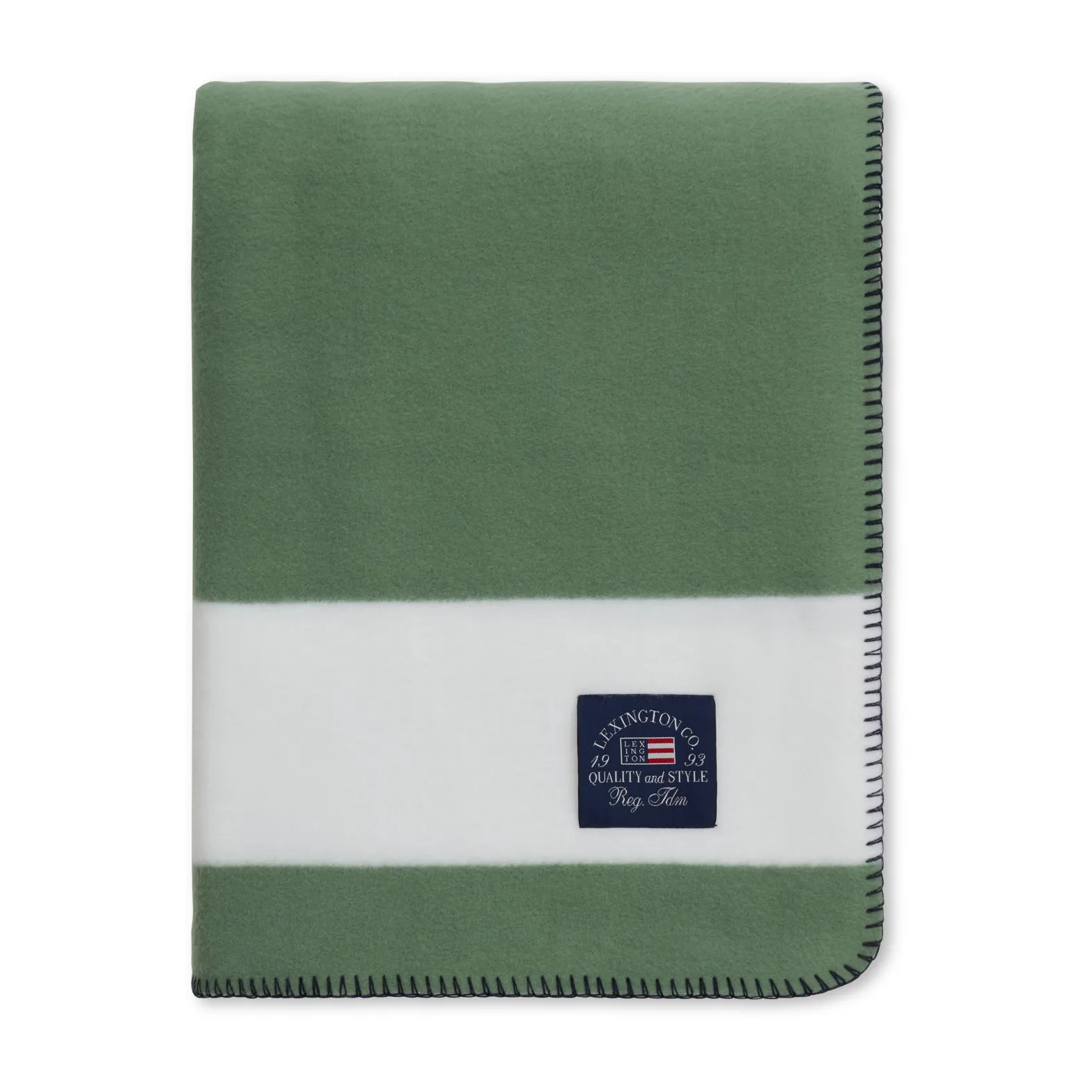 Irregular Striped Fleecefilt 130x170 cm, 绿色-白色 Lexington