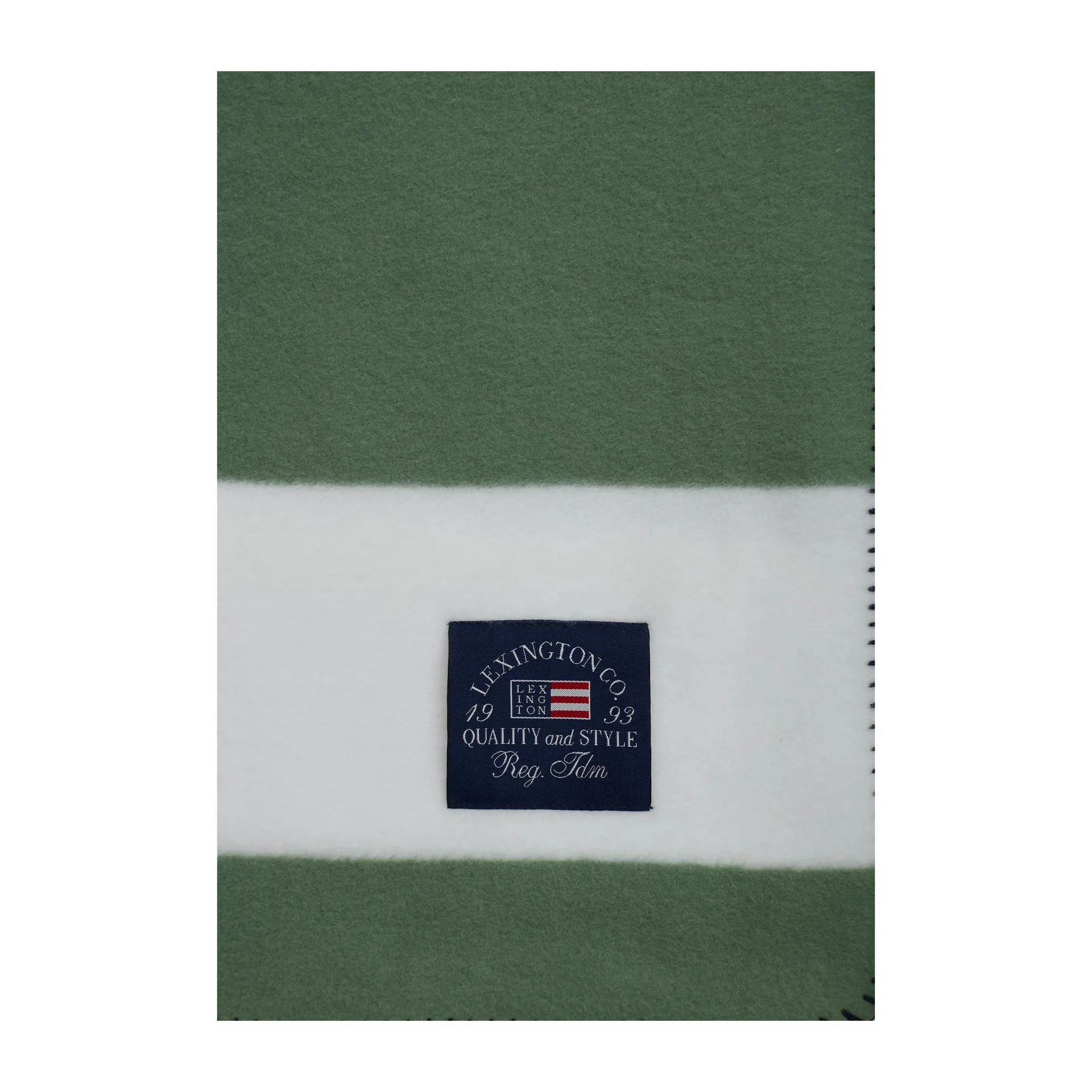 Irregular Striped Fleecefilt 130x170 cm, 绿色-白色 Lexington