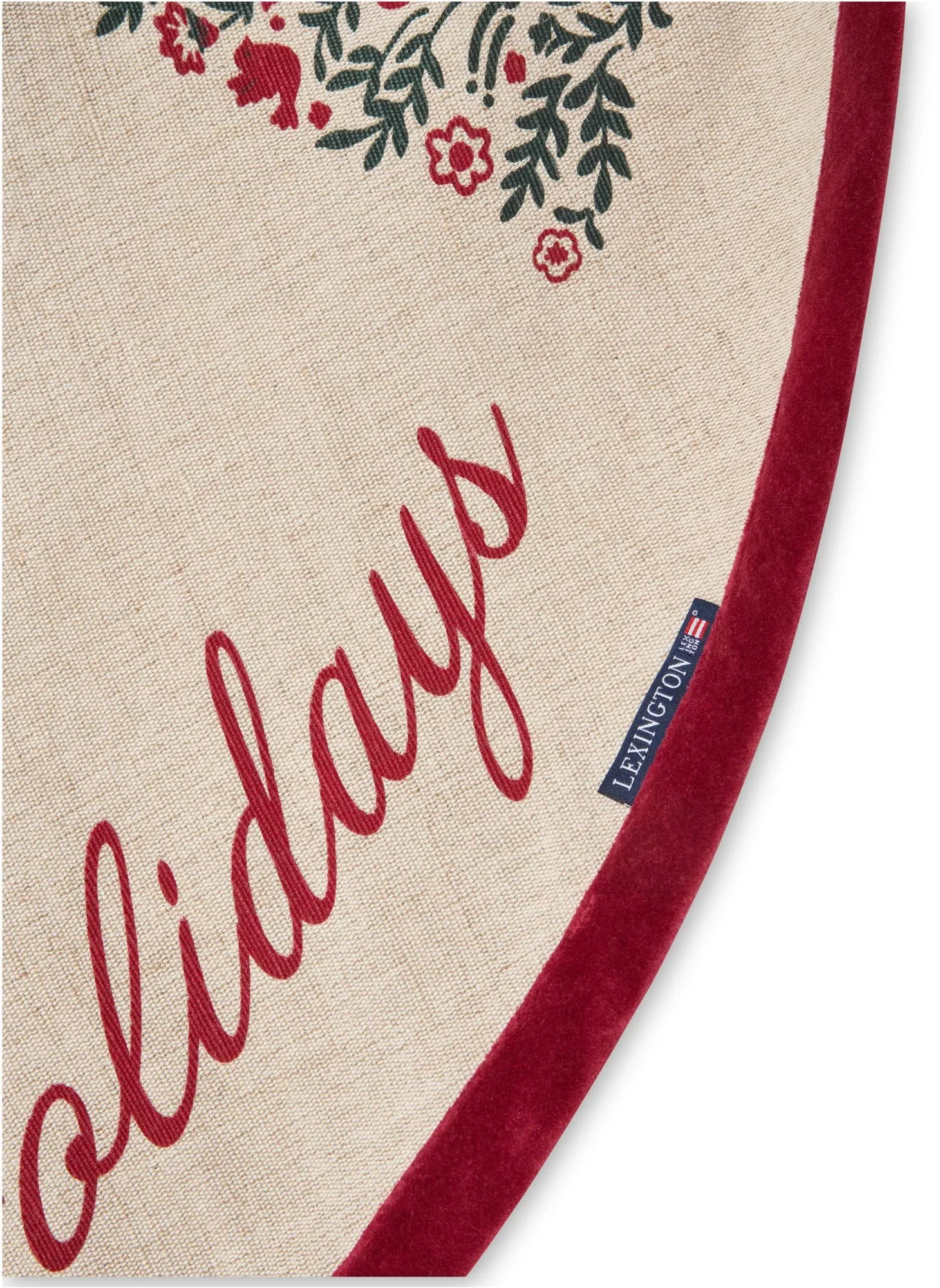 Jute Cotton 圣诞树 mat Ø110 cm, 天然-红色 Lexington