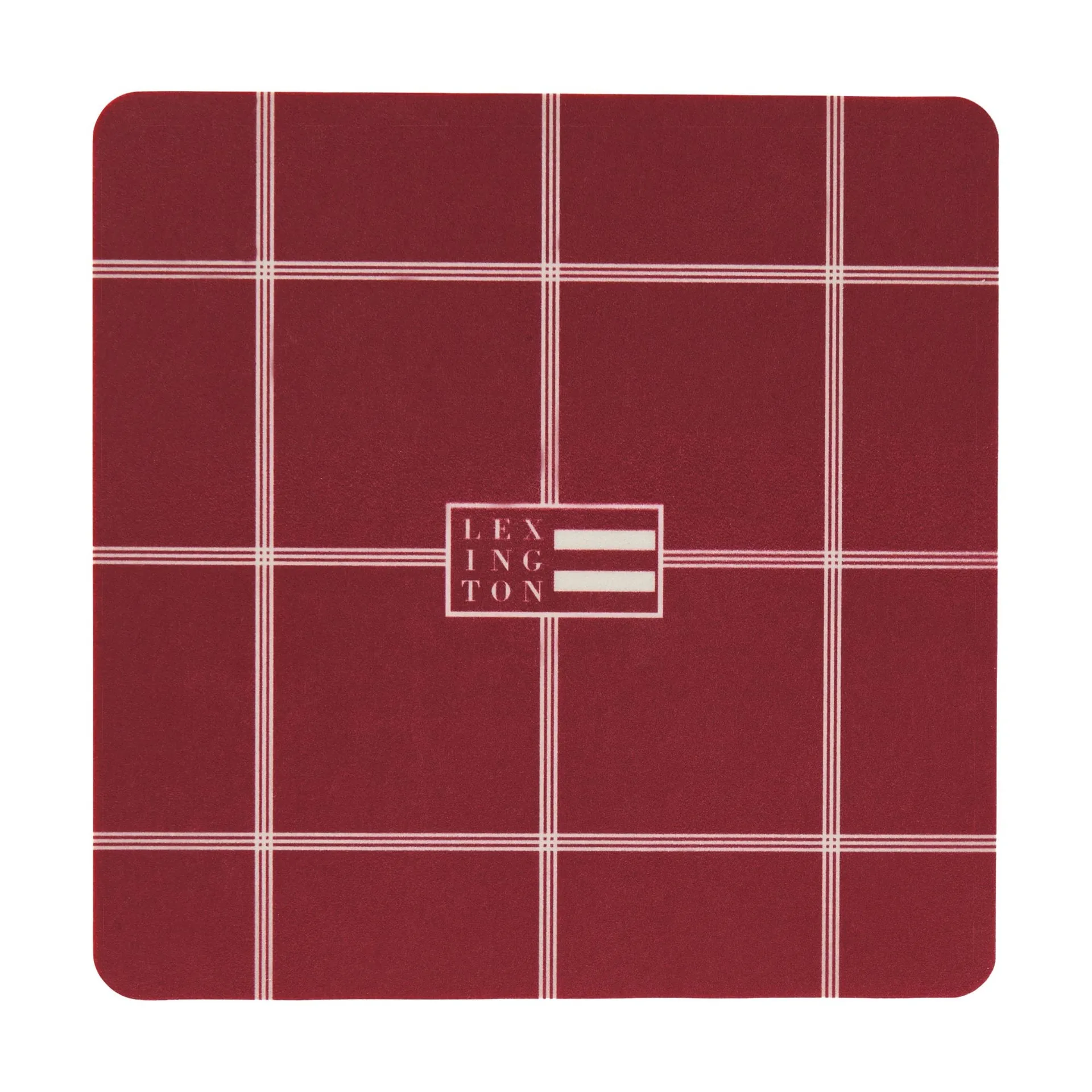 Lexington 覆膜玻璃杯垫, 红浅米色，9x9cm，4件装 Lexington