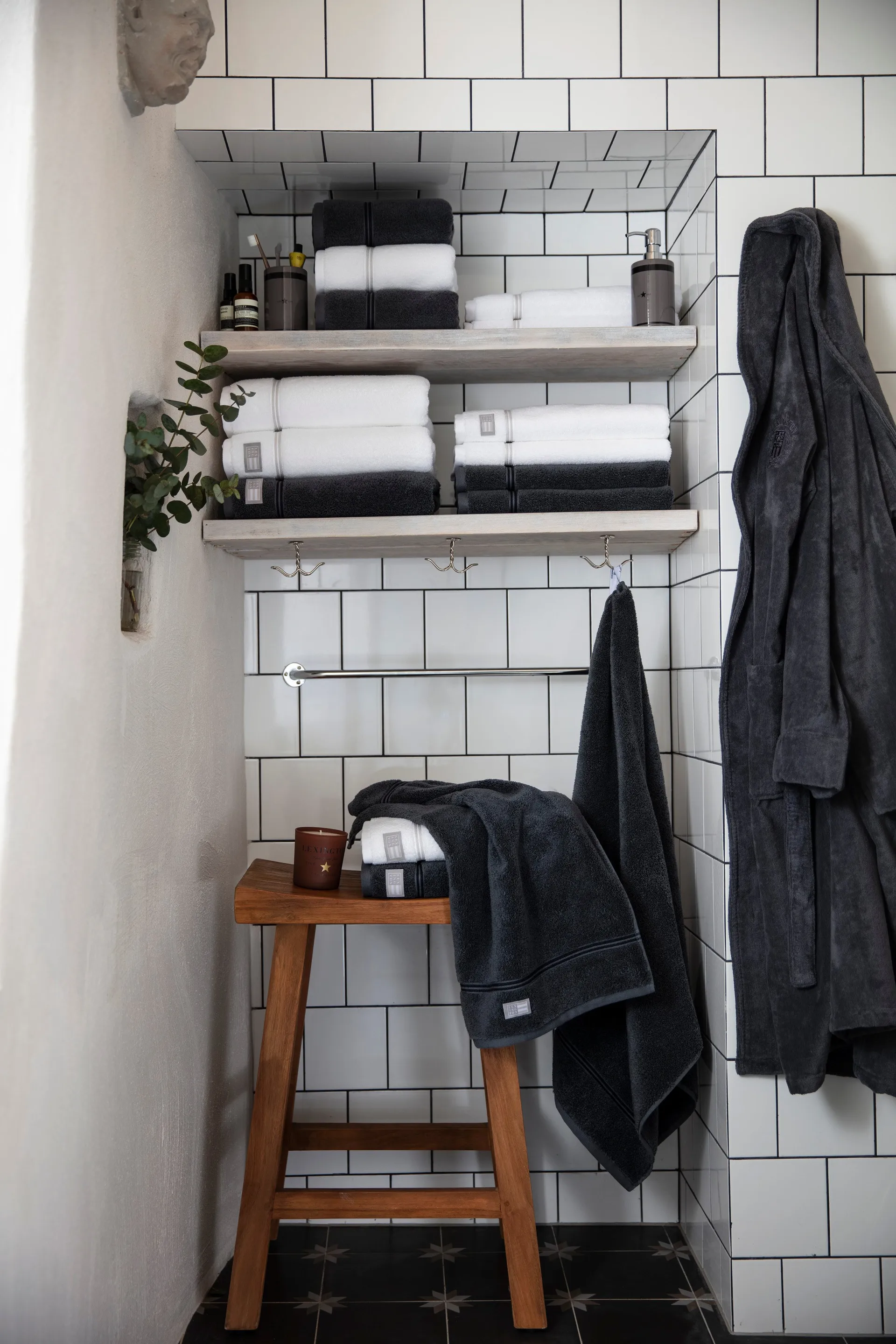 Lexington Hotel 毛巾 50x70 cm, 白色-米色 Lexington