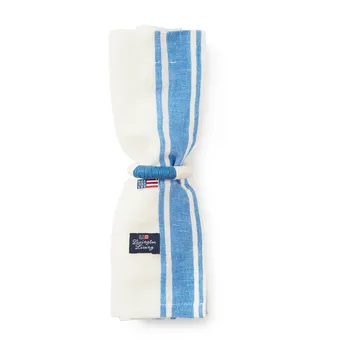 Linen Cotton Side Stripes 纺织品 餐巾纸 50x50 cm - Blue-white - Lexington