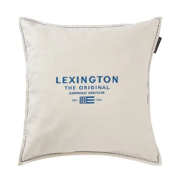 Logo Embroidered Linen/Cotton 靠枕套 50x50 cm - 白色 - Lexington