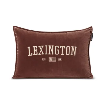 Logo Message Organic Cotton Velvet 靠枕|靠垫 40x60 cm - Brown - Lexington