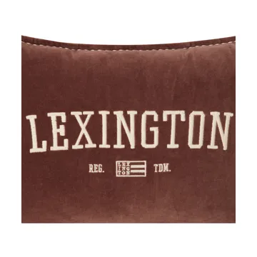 Logo Message Organic Cotton Velvet 靠枕|靠垫 40x60 cm - Brown - Lexington
