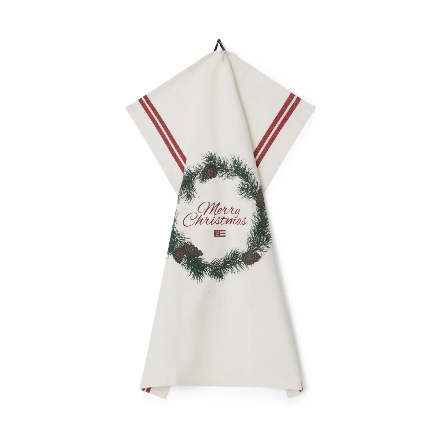 Merry Christmas Org Cotton 厨房巾 50x70 cm, 白色-红色-调和绿 Lexington
