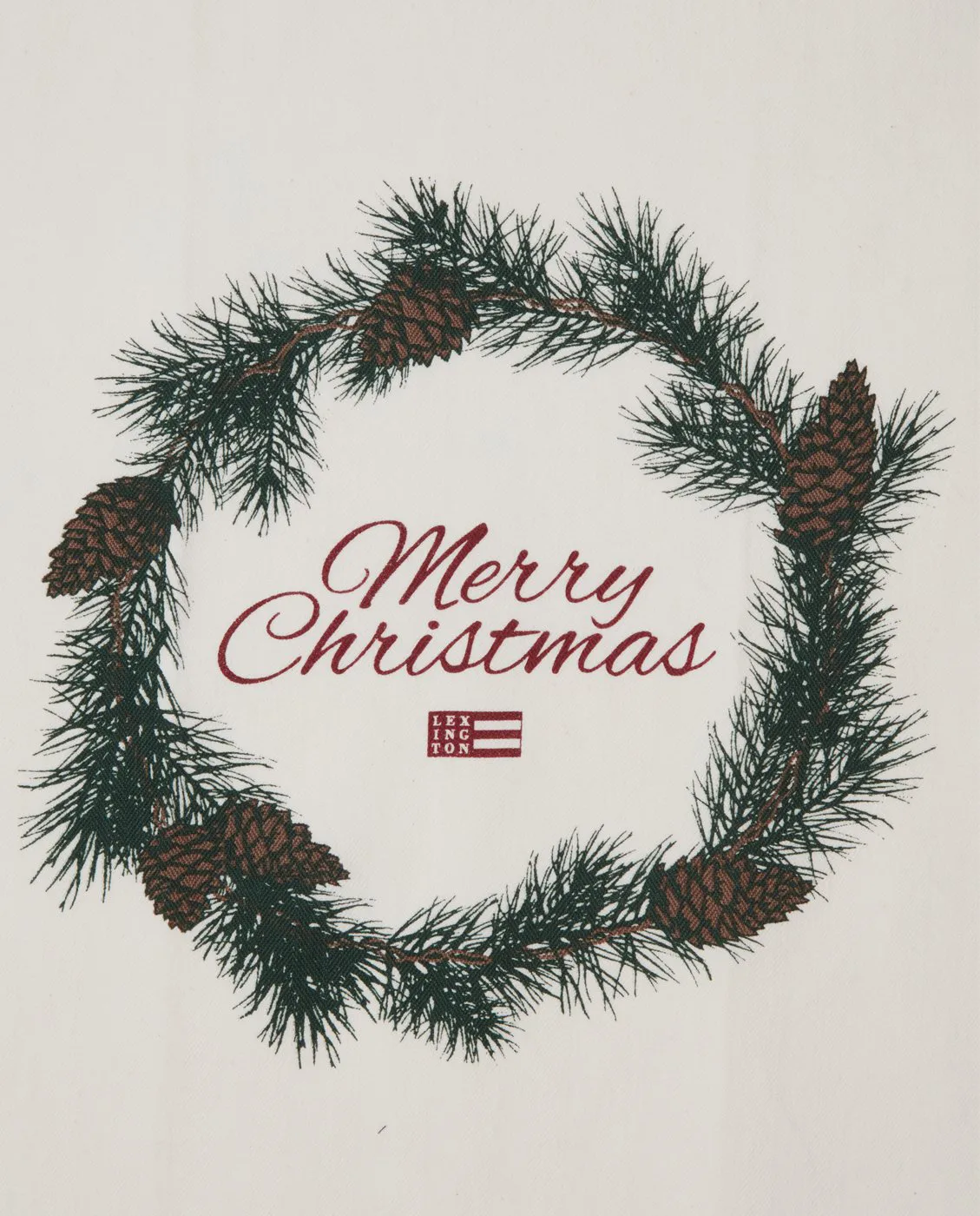 Merry Christmas Org Cotton 厨房巾 50x70 cm, 白色-红色-调和绿 Lexington
