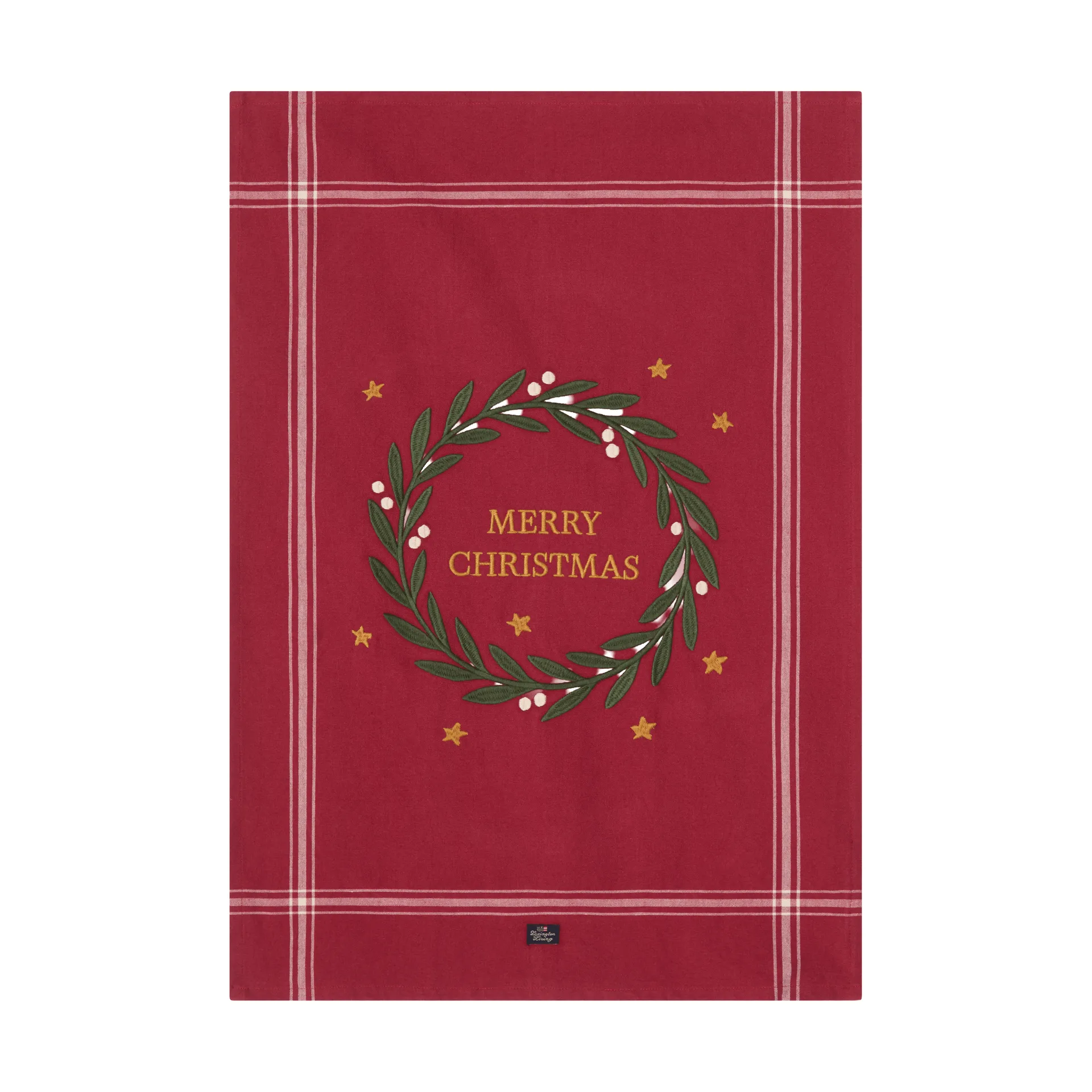 Merry Christmas Org Cotton 厨房巾 50x70 cm, 红色-浅米色 Lexington