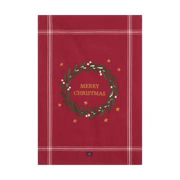 Merry Christmas Org Cotton 厨房巾 50x70 cm - 红色-浅米色 - Lexington