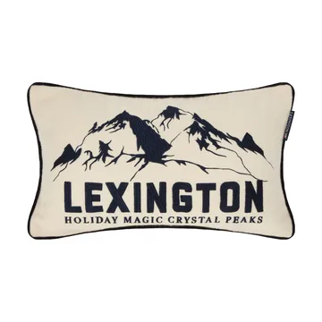 Mountains Logo 羊毛混纺 装饰抱枕 - 白色-海军蓝，50x30cm - Lexington