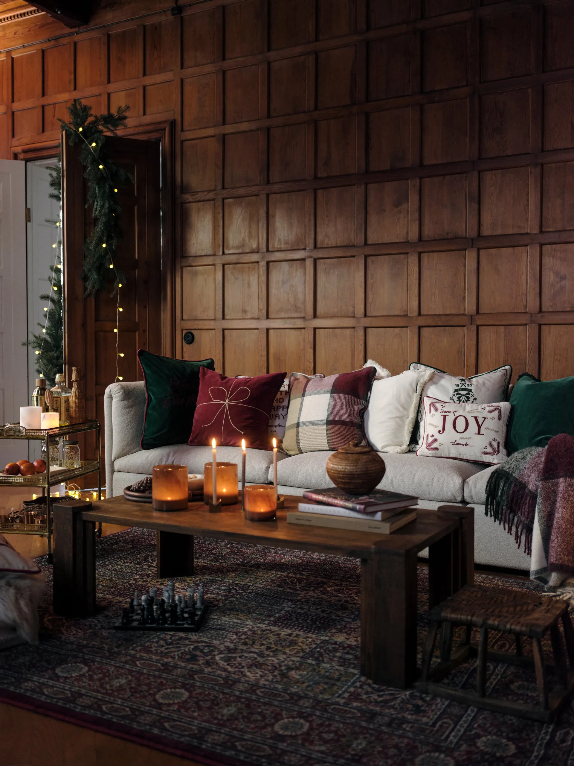 Organic cotton velvet fringe 靠枕套 50x50 cm., 绿色 Lexington