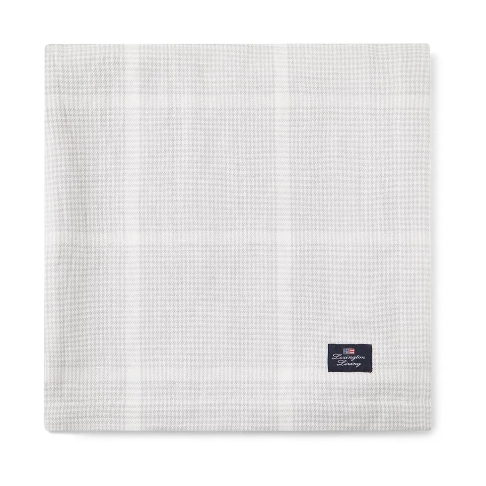 Pepita Check Cotton Linen 桌布 150x350 cm, 白色-浅绿色 Lexington