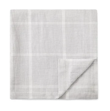 Pepita Check Cotton Linen 桌布 150x350 cm - 白色-浅绿色 - Lexington