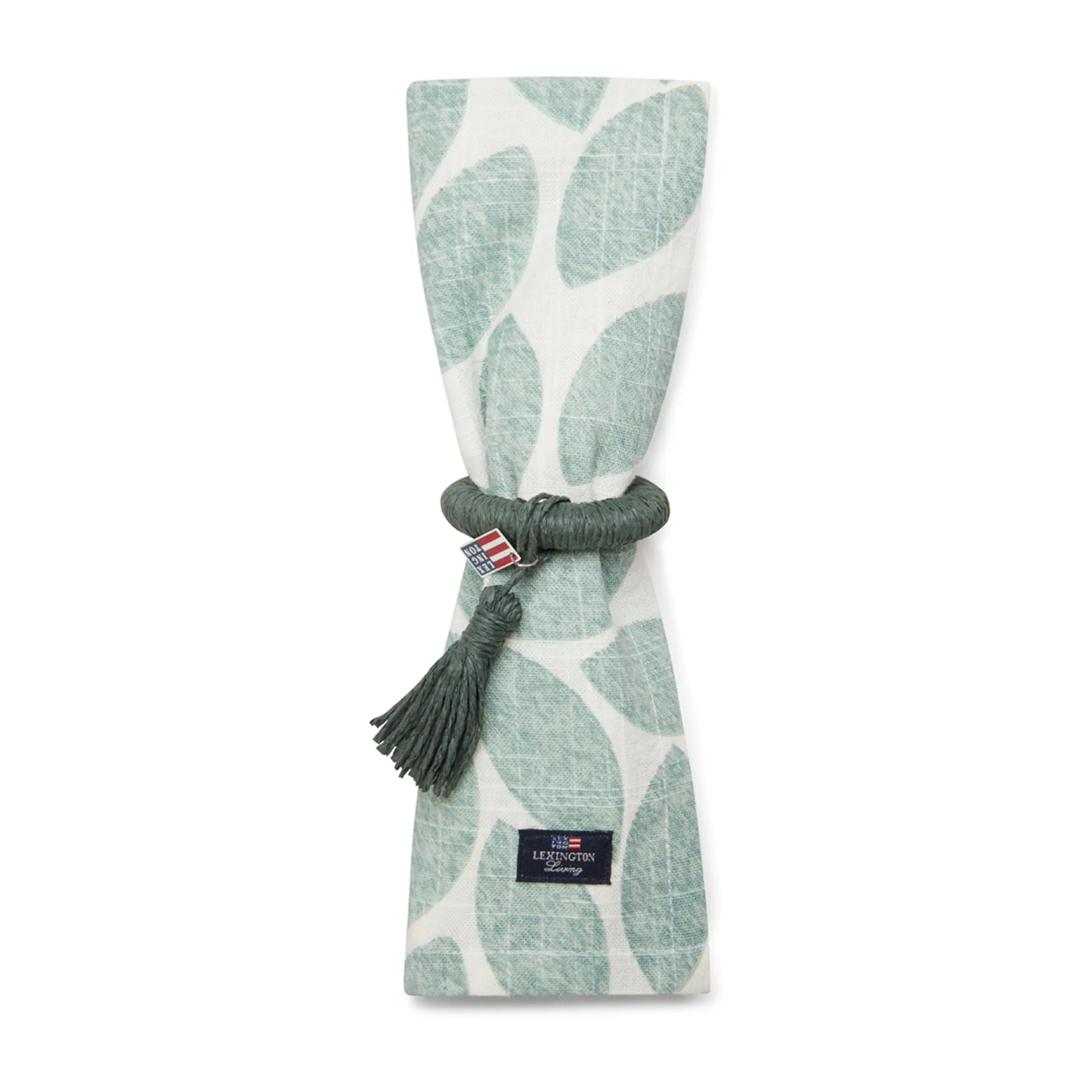 Printed Leaves fabric napkin 50x50 cm, 绿色 Lexington