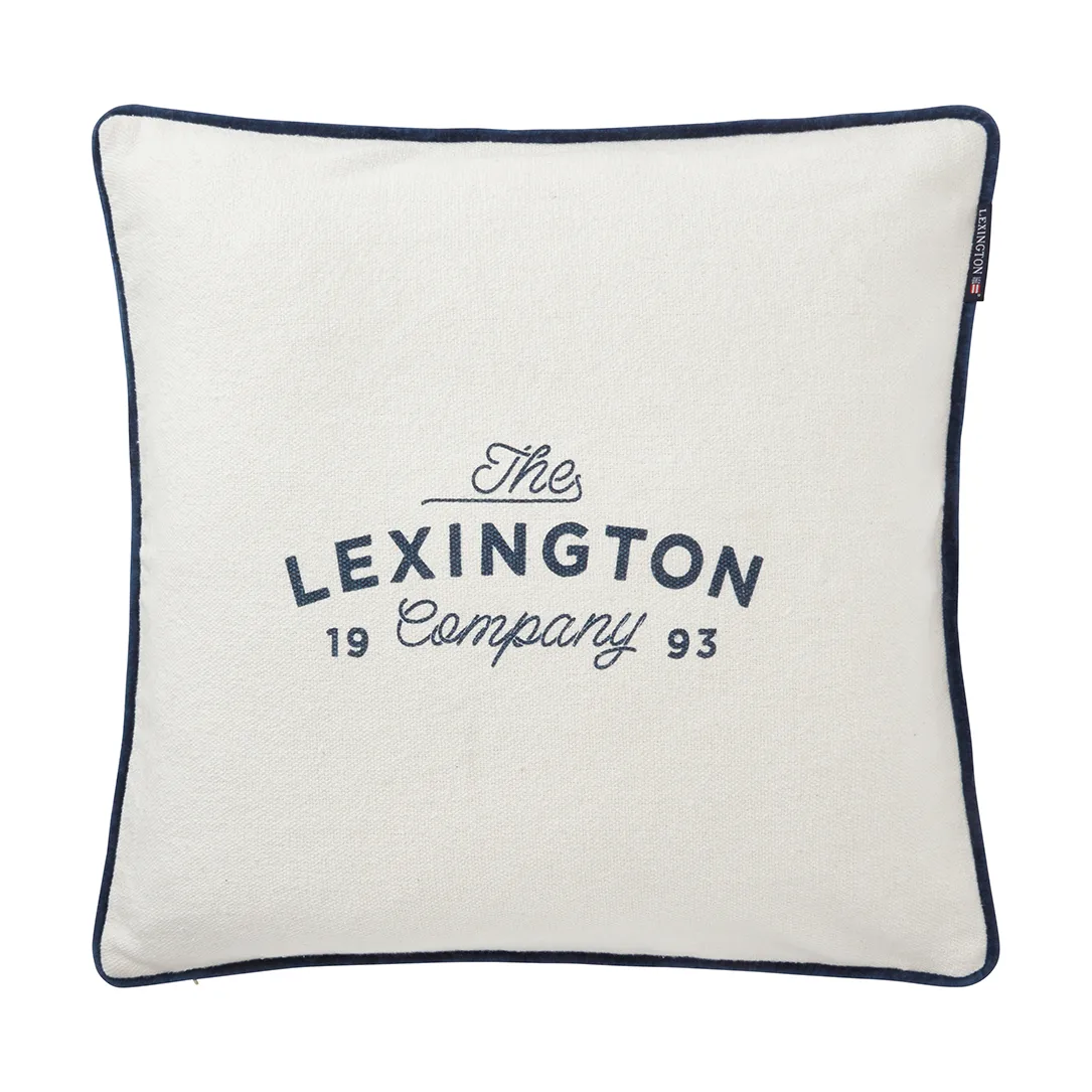 Printed Logo Recycled Cotton 靠枕套 50x50 cm, 白色 Lexington