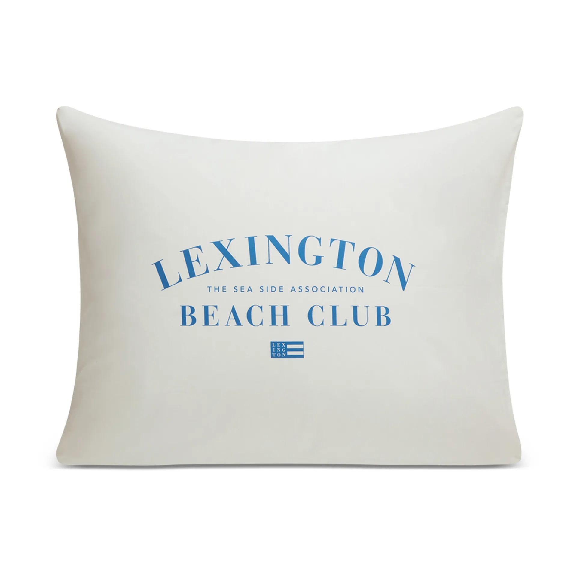 Printed Organic Cotton Poplin 枕头套 50x60 cm, Blue-white Lexington