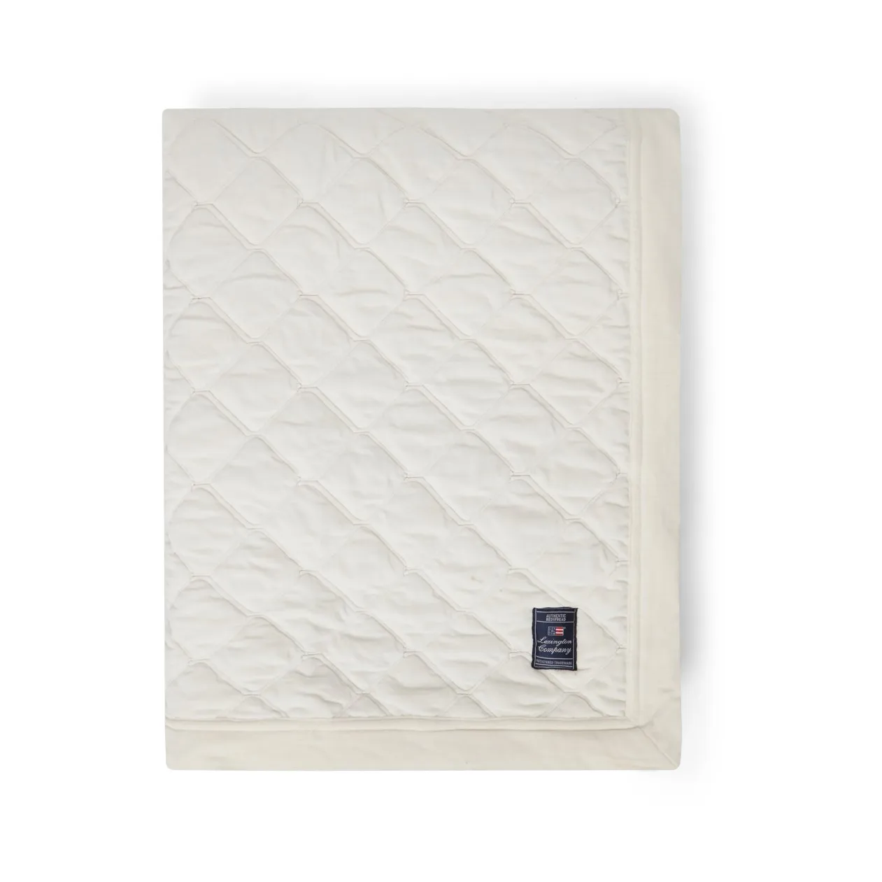 Quilted Organic Cotton Velvet 床罩 240x260 cm, 雪白 白色 Lexington