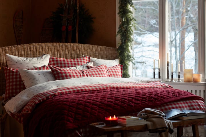 Quilted Organic Cotton Velvet 床罩 240x260 cm, 红色 Lexington
