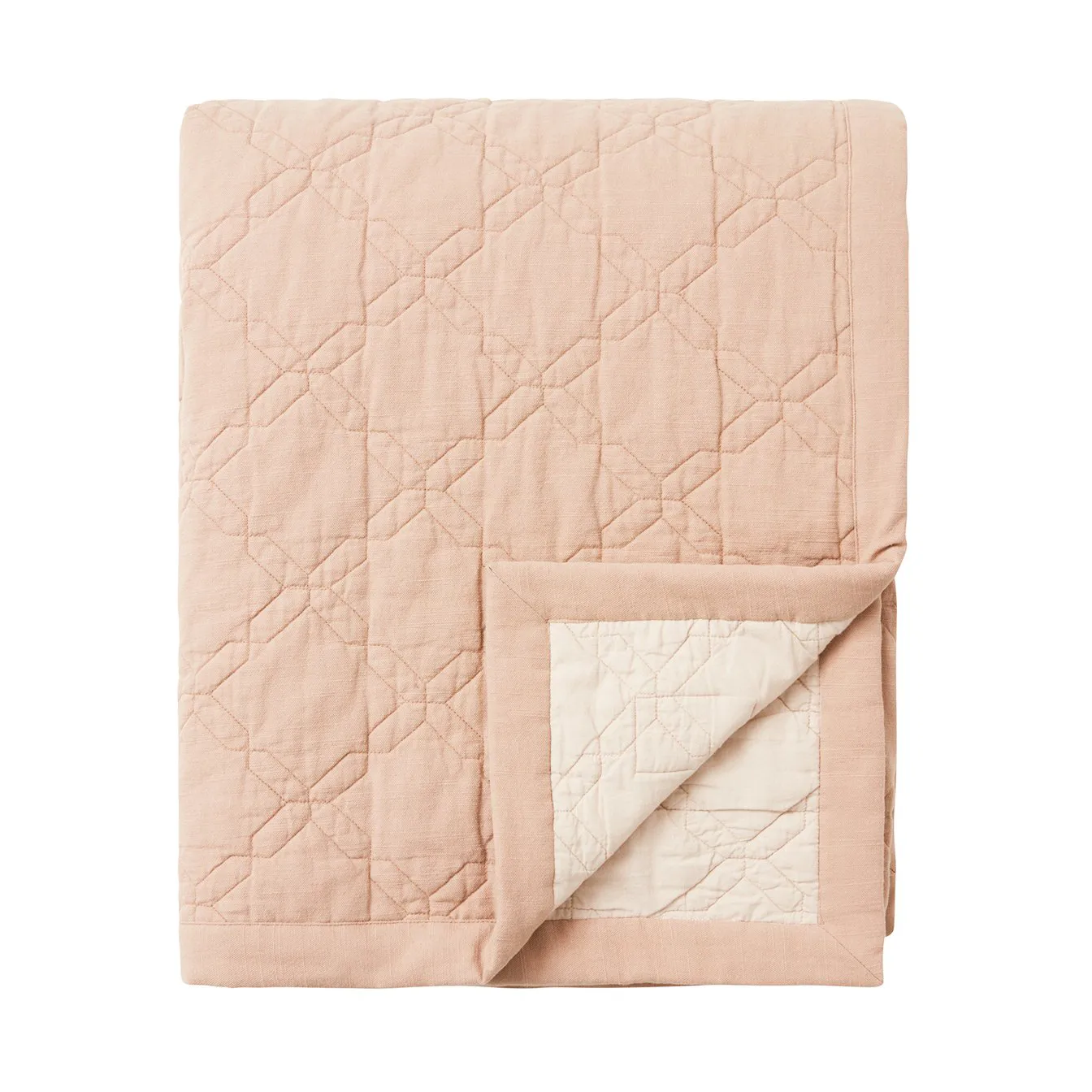 Quilted Recycled Cotton 床罩 260x240 cm, 米色 Lexington