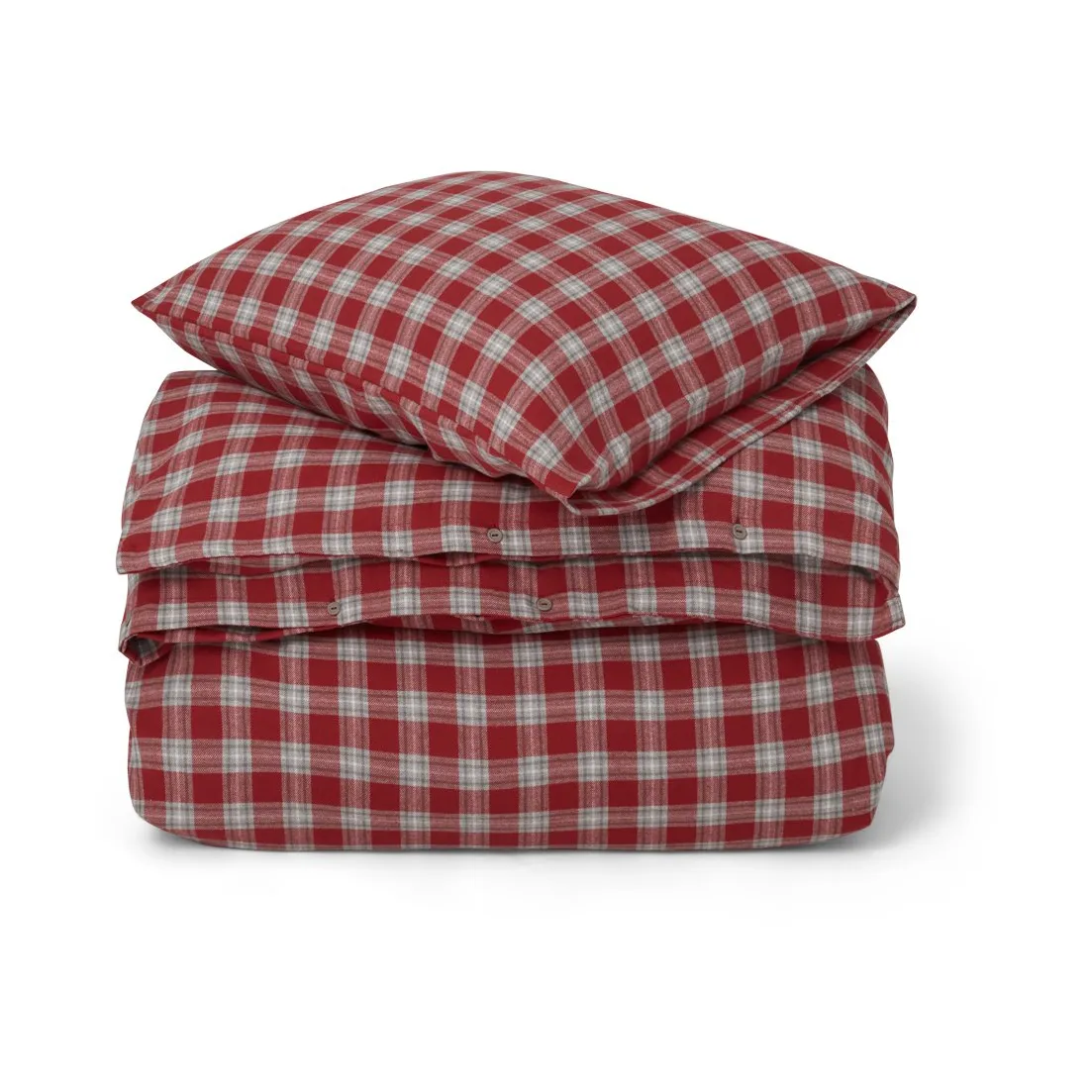 Red Checked Cotton Flannel 床上用品套装, 50x60 cm. 150x210 cm Lexington