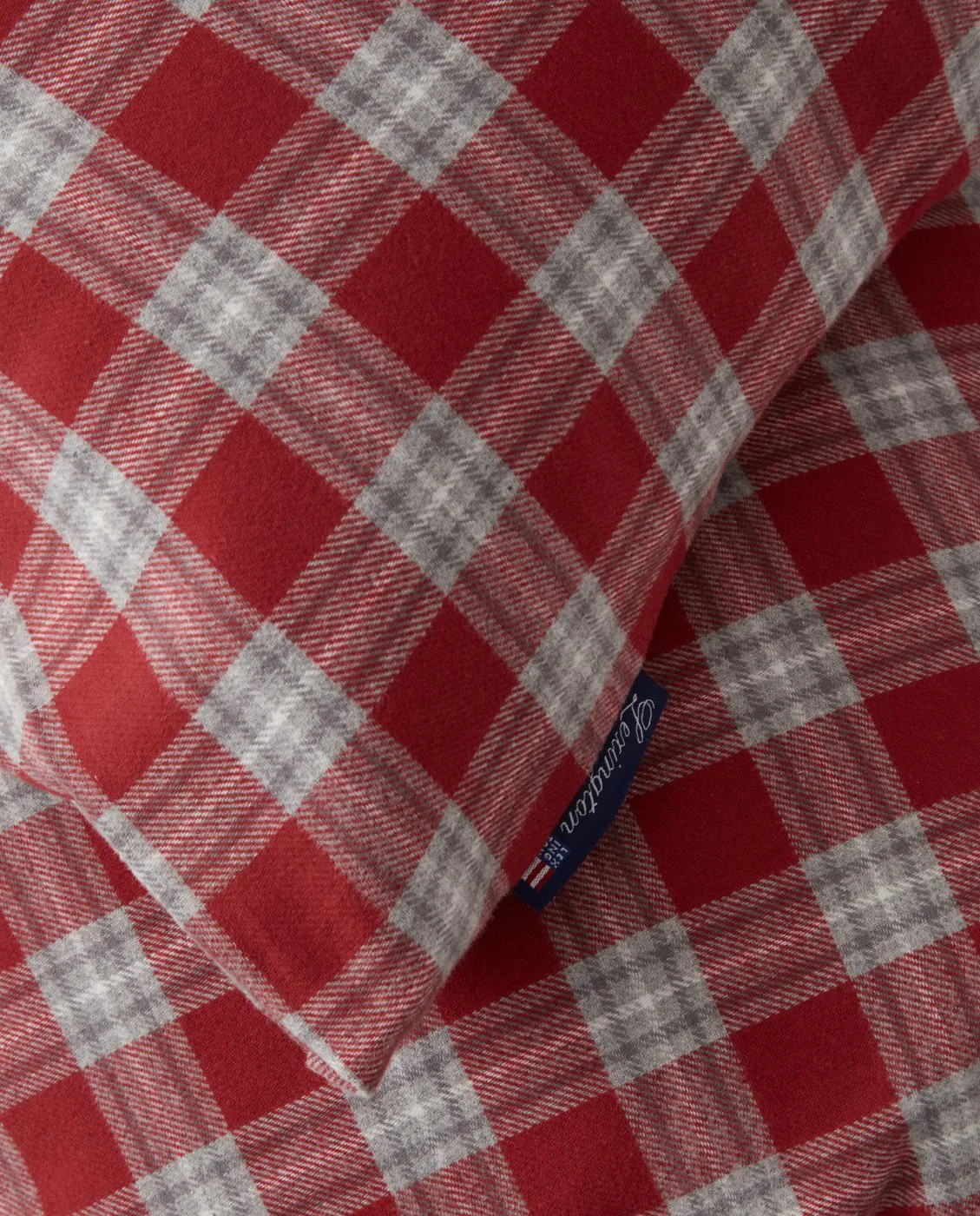 Red Checked Cotton Flannel 床上用品套装, 50x60 cm. 150x210 cm Lexington