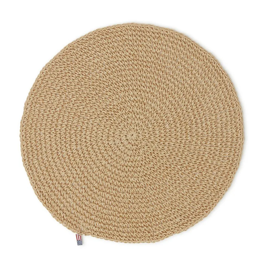 Round Recycled Paper 吸管 餐垫 Ø38, 米色 Lexington