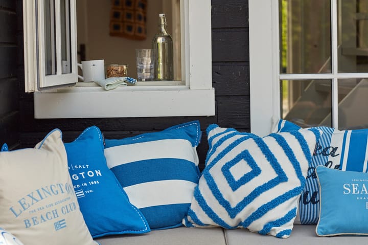 Sea Sand Salt Logo Embroidered 枕头套 50x50 cm, Blue-white Lexington