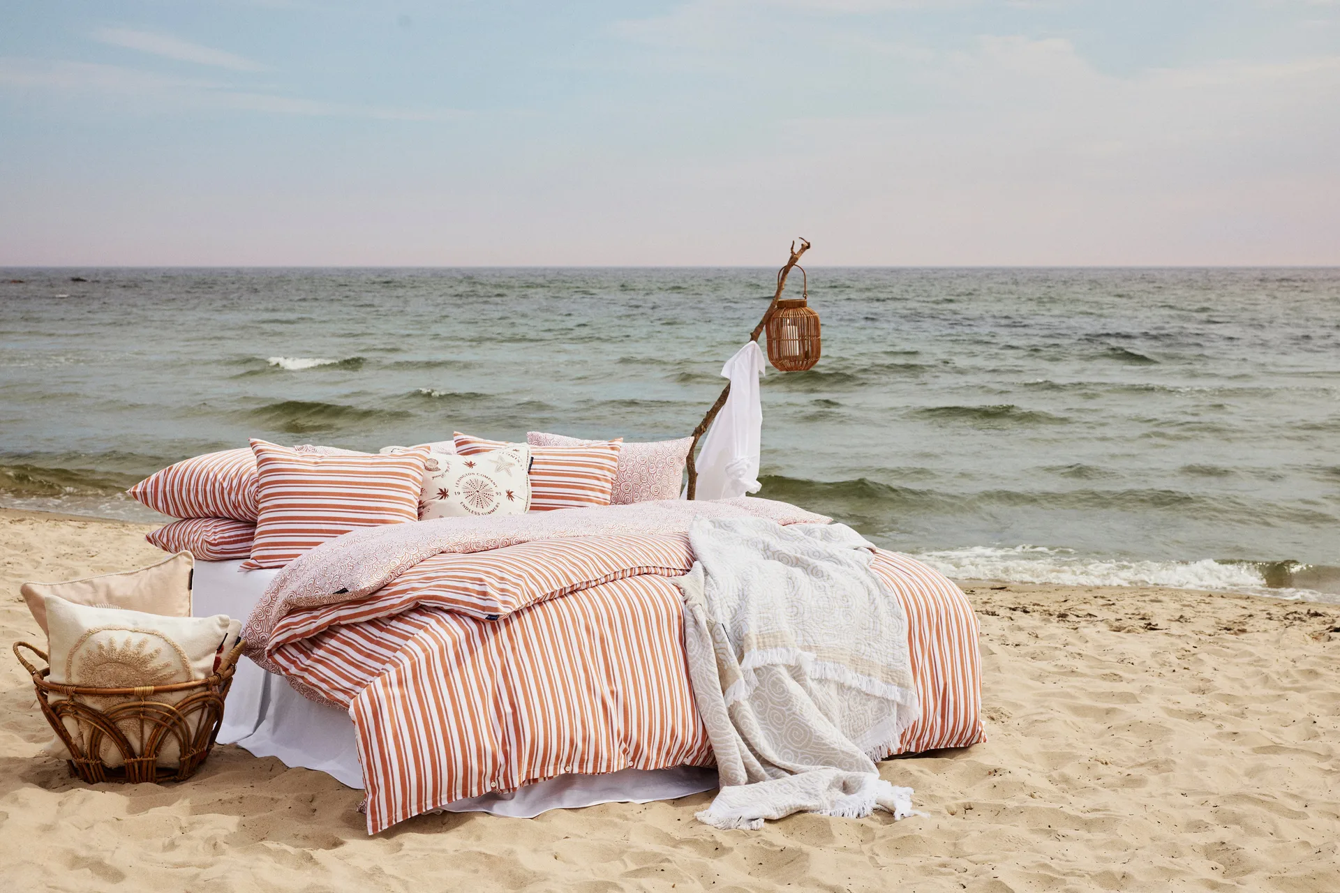 地毯 Shell Cotton Canvas 靠枕套 50x50 cm, 白色 Lexington