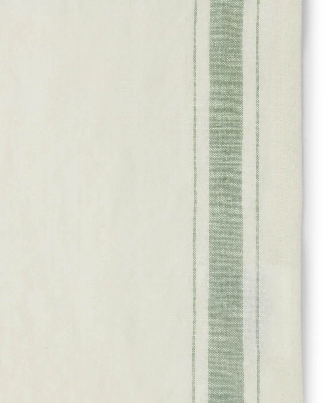 Side striped organic cotton napkin 50x50 cm, 白色-绿色 Lexington