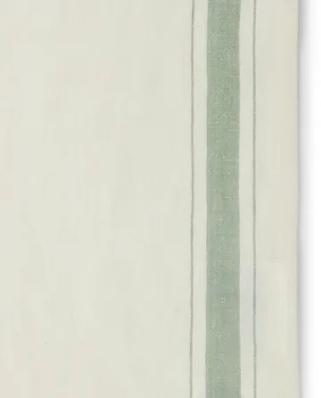 Side striped organic cotton napkin 50x50 cm - 白色-绿色 - Lexington