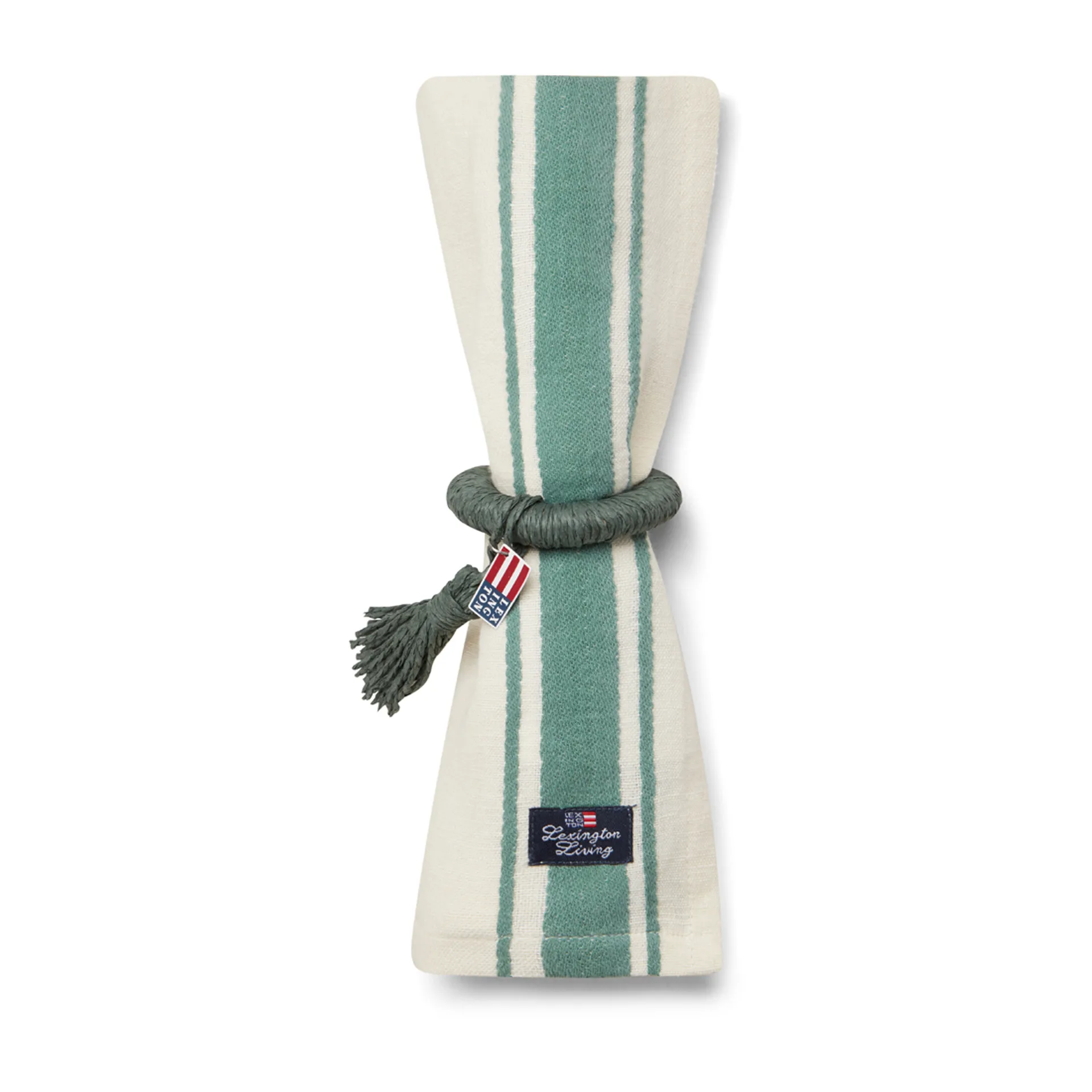 Side Stripes fabric napkin 50x50 cm, 绿色 Lexington