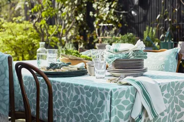 Side Stripes fabric napkin 50x50 cm - 绿色 - Lexington