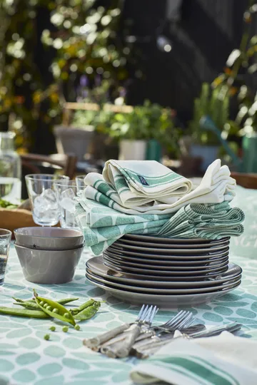 Side Stripes fabric napkin 50x50 cm - 绿色 - Lexington