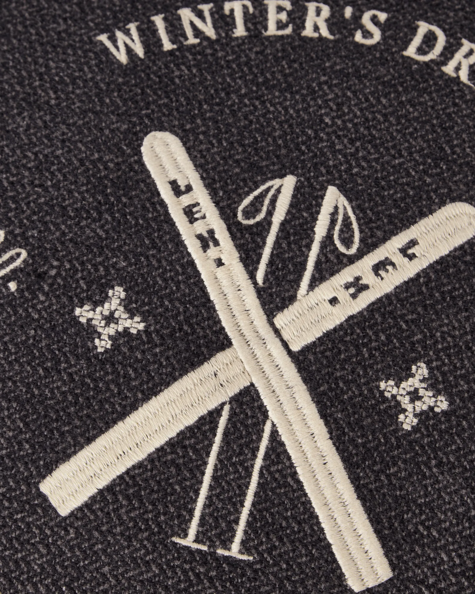 Ski Club 有机棉 抱枕套, 海军蓝-浅米色，50x50cm Lexington