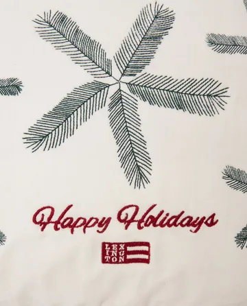 Spruce Stars Org Cotton Velvet 枕头套 50x50 cm - 白色-调和绿-红色 - Lexington