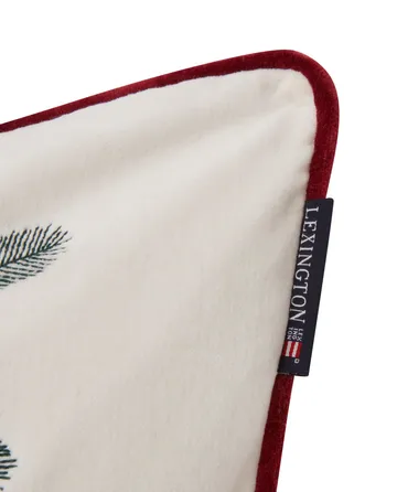 Spruce Stars Org Cotton Velvet 枕头套 50x50 cm - 白色-调和绿-红色 - Lexington